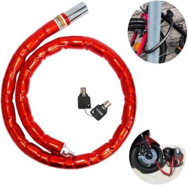 Imagem de Cadeado para Moto Starfer 1m x 24mm com Chave Tubular Segurança e Resi