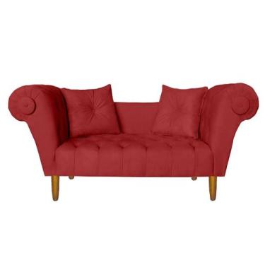 Imagem de Namoradeira Recamier Sofá Decorativo 02 Lugares Dubai Corano Vermelho 