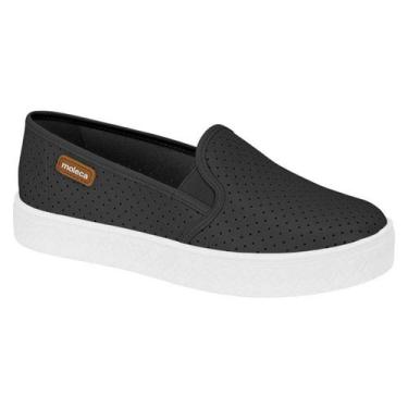 Imagem de Tênis Moleca Slip-On Napa Perfuros Sola Alta Feminino Preto, Preto, 35