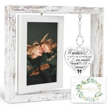 Imagem de Porta-retrato flutuante PIKEOD Sister from Sisters, We Never Walk Alone Friendship, 10 x 15, presente de aniversário de dia dos namorados para irmãs da alma, melhor amiga, cunhada