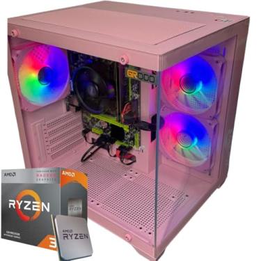 Imagem de Pc Gamer Rosa Aquario AMD Ryzen, com 16GB ddr4, SSD Sata 480Gb, Fonte 500w - PROCESSADOR A ESCOLHER (RYZEN 3 5300G)