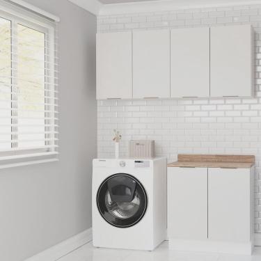 Imagem de Lavanderia Modulada 3 Peças 2 Armários Aéreos 1 Balcão 2 Portas Ipanema Cabecasa Madeiramadeira