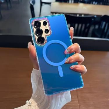 Imagem de MVVKKY para SamsungS24 Ultra Case Brilhante Aurora Transparente Acrílico Magnético Capa (para SamsungS24 Ultra/HongGuang CiXi)