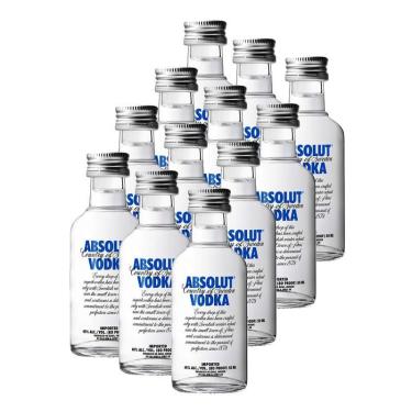 Imagem de Kit 12 Miniatura Absolut 50 ml