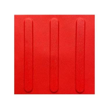 Imagem de Kit 10 Pisos Tatil Direcional Vermelho Texturizado Pvc 25X25 - LaggeAc