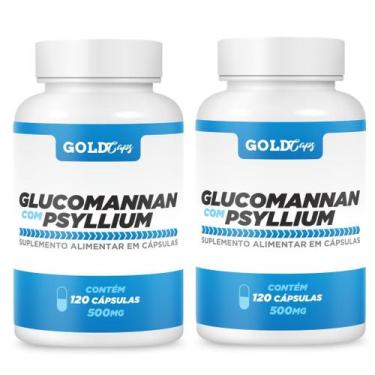 Imagem de Glucomanan Psylium 240 cápsulas kit 2 frascos x 120 cápsulas 500mg - N
