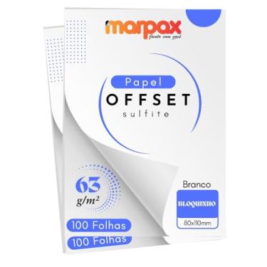 Imagem de Papel Offset 63g Bloquinho 80x110mm Branco Liso Marpax 200fl