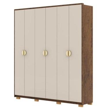 Imagem de Guarda Roupa Casal 203cm Com 6 Portas Noronha Imbuia/Fendi - Vila Rica