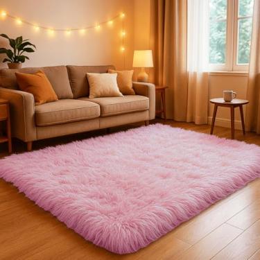 Imagem de Tapete 2,00 X 1,50 Peludo Felpudo Macio Para Quarto Sala(Rosa bebê)