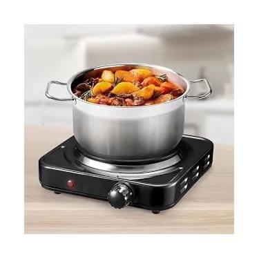 Imagem de Mini Fogão Elétrico Portátil 1 Boca – Espiral de Aquecimento Rápido | Ideal para Cozinha, Camping, Viagem, Kitnet e Emergências | Leve, Compacto e Econômico