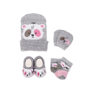 Imagem de Kit Enxoval Bebe Toca Luva Sapatinho E Meia Recem Nascido Presente Mat