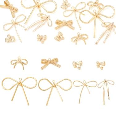 Imagem de Spritewelry Berloques de laço banhado a ouro 18 K real estilo tibetano boho liga minimalista brincos pendentes pendentes para colar pulseira fabricação de joias, Metal não precioso, Sem Pedra Preciosa