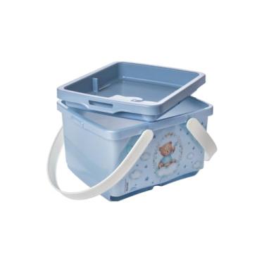 Imagem de Caixa Organizadora Infantil Porta Fraldas Bebê Plasútil (Urso Azul)