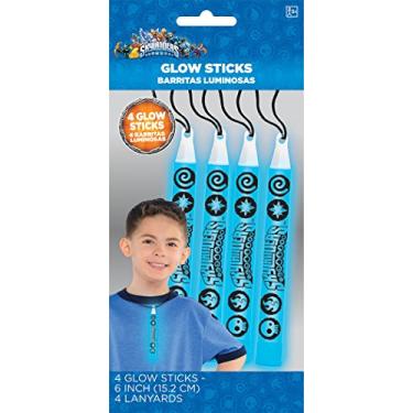 Imagem de Amscan Skylanders Glow Stick Lanyard Birthday Party Favors (4 Pack), 6", Blue