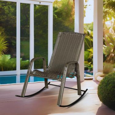 Imagem de Cadeira Balanço Aconchego Junco Varanda Jardim Lançamento