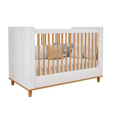 Imagem de Berço Retro Cupcake Permobili Americano MDF, Branco Acetinado Nature