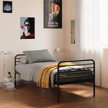 Imagem de Cama Solteiro Infanfil/Juvenil Teko Casatema Preto Fosco / Álamo