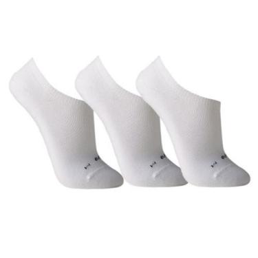 Imagem de Kit 3 Pares Meia Lupo Soquete Invisivel Algodão Sapatilha, Branco, G