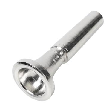 Imagem de uxcell Bocal de trompete 7C banhado a prata para substituição de chifre de corneta para acessórios de instrumentos musicais para adultos iniciantes, 1 peça