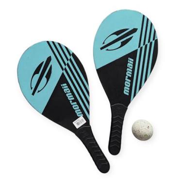 Imagem de Kit Frescobol 2 Raquetes de Praia com 1 Bolinha 1 Sacola de Transporte