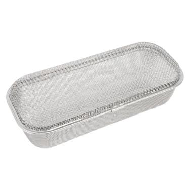 Imagem de Cesta de Lava -louças de Aço Inoxidável, Suporte para Utensílios de Malha para Colheres, Pauzinhos, Garfos, 304 Aço Inoxidável, Artesanato Suave, Limpando Completamente Com Tampa e (Grande)