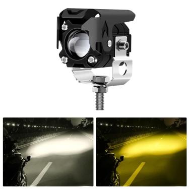 Imagem de Farol de Milha LED Auxiliar 10W Iluminação noturna carro moto Luz Branca amarela