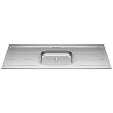 Imagem de Pia De Cozinha Com Cuba 180cm E Válvula Aço Inox - Ghel Plus