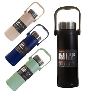 Imagem de Garrafa Térmica Inox 304 Portátil para Água e Bebidas - Isolamento Térmico - Ideal para Academia e Escola - Mantém Quente ou Gelado - Alça de Transporte