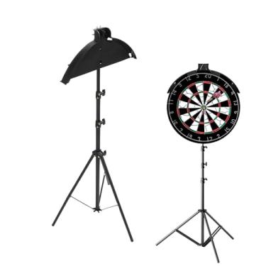 Imagem de Suporte de alvo de dardos, tripé profissional, suporte de altura ajustável de aço inoxidável, suporte de placa de tripé de viagem dobrável, design estável, fácil de montar, #611