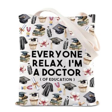 Imagem de KUIYAI Bolsa tote Doctor Of Education PHD Doctor Graduation Gift Funny Doctor Doctorate Everyone Relax I'm A Doctor Canvas Bag, Relaxdoctorts, middle