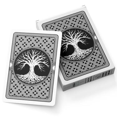 Imagem de Metaphoracle Tree of Life Blank Playing Cards - Deck of DIY Customizable Blank Poker Cards to Create Your Own Oracle Cards, Tarot Cards, and Card Games / 60 Cards (Black)