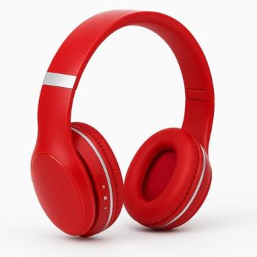 Imagem de Fone de Ouvido Sem Fio Headphone Bluetooth Estéreo Vermelho