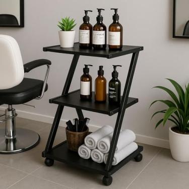 Imagem de Carrinho Auxiliar Metal e Madeira Zarah Mesa Z