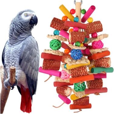 Imagem de Kyouki Brinquedos de papagaios para calopsitas, periquitos, conures, pombinhos, quakers, papagaios, caiques, senegals, Meyer e outros pássaros pequenos/médios - Brinquedo natural de mastigar e