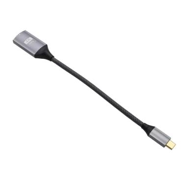 Imagem de HangTon Cabo adaptador USB-C para HDMI 4K a 60Hz para iPhone 15/16 Pro Max, MacBook Pro/Air, Samsung Huawei Laptop para monitor de TV, espelhamento de tela, cinza trançado, 20 cm