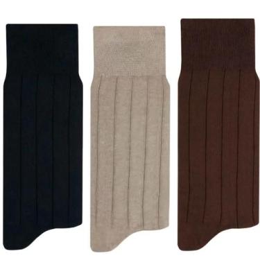 Imagem de Meia mash 100% algodão social masculina 23105, Marinho