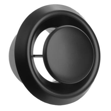 Imagem de TURvent Difusor de plástico preto/antracite de 10 cm - ventilação ajustável para parede - tampa do duto de teto com placa frontal - válvula universal para exaustão e fornecimento de ar - capas de