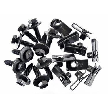 Imagem de Parafusos de corpo retrô e clipes de porca em U - M8-1,25 x 30 mm de comprimento - 13 mm de hexágono - serve para GM- 20 peças - (1899/1926) #1888