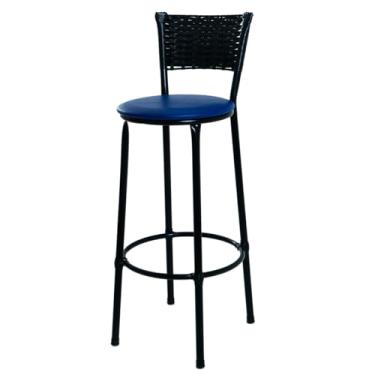 Imagem de BANQUETA ALTA TODA ENCAPADA COZINHA BAR BALCÃO AREA GOURMET (AZUL)