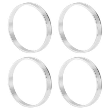 Imagem de INFINAUTO Anéis centralizados no cubo da roda do carro OD 74,1 mm para ID 69,1 mm Eixo central de rodas com absorção de choque Hubrings liga de alumínio tom prateado durável