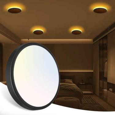 Imagem de zemty Luminária De Teto Embutida 7" Com Luzes Noturnas Selecionáveis 1800K, 3000K/4000K/6500K, Iluminação Discreta Para Quarto, Banheiro E Cozinha - Preta