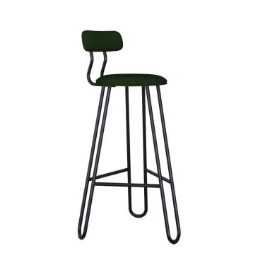 Imagem de Conjunto 4 Banquetas Alta Ginger Com Encosto Verde Musgo City