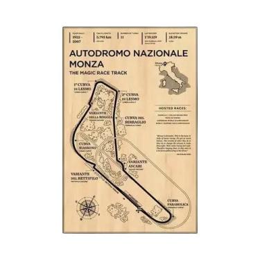 Imagem de Vintage Monaco Grand Prix Circuit Track F1 Racer Poster Canvas Wall Ar