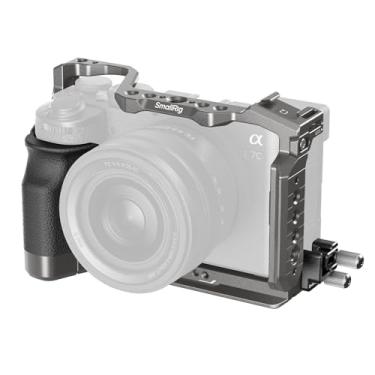 Imagem de SmallRig Kit de gaiola de câmera de liberação rápida HawkLock para Sony A7C II/ A7CR com aderência de silicone integrada, gaiola para criação de vlog de acesso total para Sony Alpha 7C II/Alpha 7CR