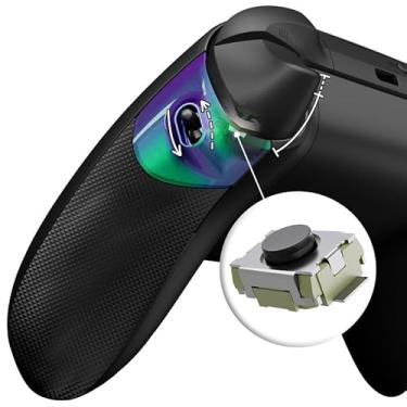 Imagem de eXtremeRate Flexor Clicky Rubberized Side Rail Panels Button Stop Kit for Xbox Series X & S Controller, Ergonomic Handle Grips for Xbox Core Controller - Chameleon Green Purple