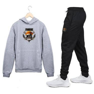 Imagem de Conjunto Anime One Piece Moletom Calça + Blusa - Moletons, Cinza, Cave