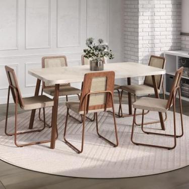 Imagem de Conjunto Sala de Jantar 6 Cadeiras Catânia Carraro (Petra e Rosê)