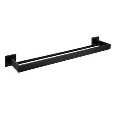 Imagem de Conjunto de acessórios para banheiro em aço inoxidável preto, suporte para toalhas, suporte para papel higiênico, acessórios para banheiro (2 barras de toalha MB)