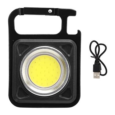 Imagem de Lâmpada de LED de Mini Keychain 30 Cob recarregável lanterna portátil Luz de trabalho de emergência 500lm (Preto)