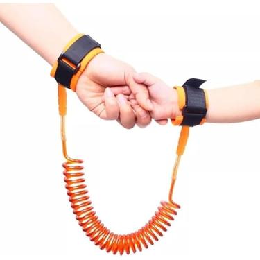 Imagem de Pulseira Guia Infantil Cordão Passeio Segurança da Criança (Laranja)